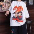 Uchiha Itachi Naruto Anime White Oversize Cotton Tshirt Unisex. 