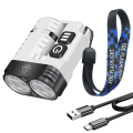 LED Flashlight Keychain Work Light USB Rechargeable Clip Torch. 