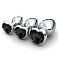 Heart Shaped Stainless Steel Jewelry Butt Plugs. 