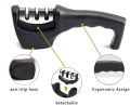 Knife Sharpeners - Kitchen Knife Sharpener 3-Stage Manual Knife Sharpening Tool with Diamond Coated,Tungsten Steel and Ceramic. 