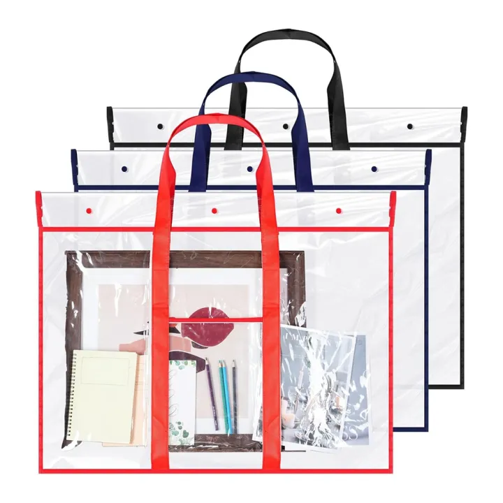 FORIDE%203%20Pack%20Large%20Poster%20Storage%20Bag%20Bulletin%20Board%20Holder%20Art%20PVC%20Folder%20with%20Pocket%20Transparent%20Art%20Portfolio%20Organizer%20-%20Image%204
