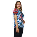 Multicolor  Cotton Round Neck Tie-Dye Printed T-Shirt For Women. 