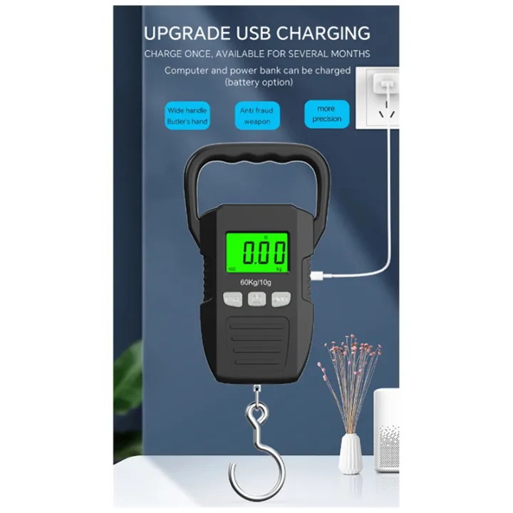 Black%2060Kg/10G%20LCD%20Digital%20Hanging%20Scale%20Kit%20USB%20Recharged%20Crane%20Hook%20Scales%20Courier%20Luggage%20Home%20Weighing%20Balance%20Tools%20Set%20Kit%20-%20Image%203
