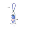 6 Colors Little Bear Woven Wrist Strap Comfortable Feel Resin Alloy Key Chain Cute Keychain for Gifts For Girls Ins Key Hanging Rope Children'S. 