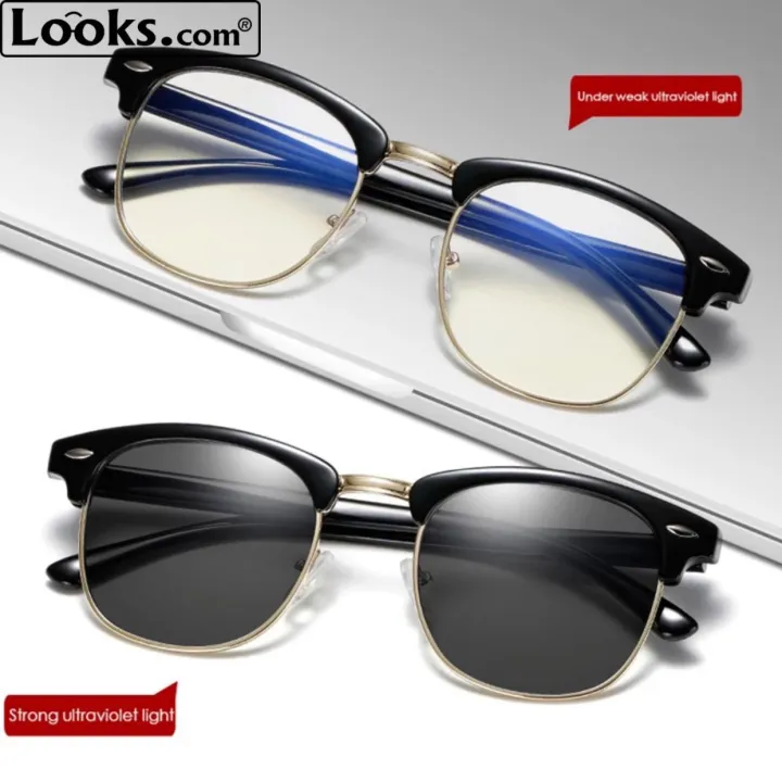 Metal%20Frame%20Blue%20Ray%20Cut%20Club%20Master%20Color%20Changing%20Trendy%20Light%20Blocking%20Premium%20Glasses%20100%25%20UV%20Protection%20Pretty%20Looks%20Computer%20Glasses%20-%20Image%203
