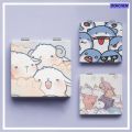 DISICHEN 【Customizable】 Square Cute pattern Trendy Lightweight Mini size Mini folding makeup High-definition Double-sided for Traveling Makeup on the go Daily -ups Teenagers Gift idea. 