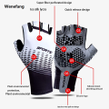 Wenefang 1Pair Cycling Bike Gloves,5MM Padded Half Finger Bicycle Gloves,Summer Road Bike Gloves for Cycling,Running,Working Out. 