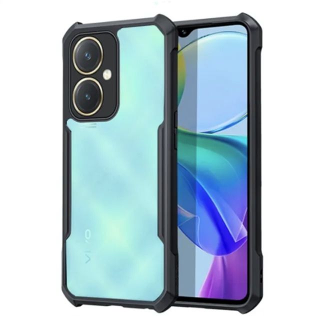 Vivo Y27 4G Cover , HD Clear Transparent With Bumper Cover Case  - Non Yellowing
