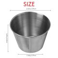 NAMUNY 1 Pack of 10 - Premium Brushed Stainless Steel Condiment Sauce Cups Spices Pots Liquid Dips Bowls - 2.5Oz 70Ml. 