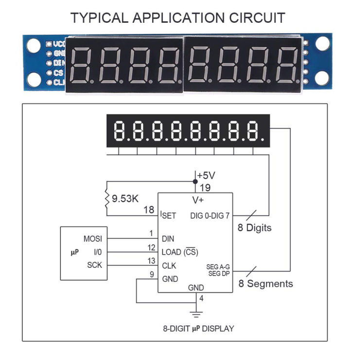 8 Digit 7 Segment Module MAX7219 8 Bit Digital Segment Tube LED Display ...