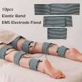 10pcs Microcurrent Conductive Silicone Electrode Pad Fixing Elastic Band Adjustable Stretch Strip for EMS Electro Patch. 