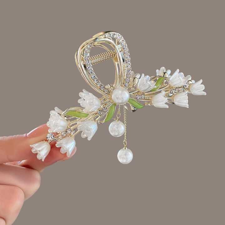 Enacolor Delicate Crystal Flower Wheat Lily of the Valley Tassel Hair