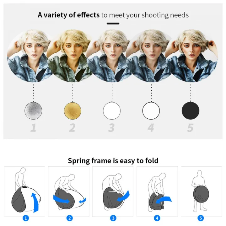 5-in-1%20Portable%20Round%2043",%20110cm%20Light%20Reflector%20Collapsible%20Multi-Disc%20With%20Bag%20For%20Studio%20Photography%20And%20Outdoor%20Lighting%20-%20Image%203