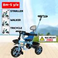 3in1 Baby Tricycle Stroller Walker Push Along with Back Rest - Strollers For Kids |. 