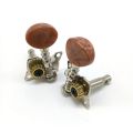 2R2L Metal Ukulele Locking String Tuner Guitar Tuning Peg with Brown Head Pegs for Ukulele Guitar Part. 
