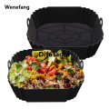 Difutagui 1pc Silicone Air Fryer Pot Tray With Handle, Square Air Fryer Hot Selling New Baking Pan, Reusable Air Fryer Liner For Kitchen Baking. 