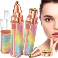 Rechargeable 2 In 1 Flawless Facial And Eyebrow hair Remover trimmer , Painless Eyebrow Removal Shaver With LED Light. 