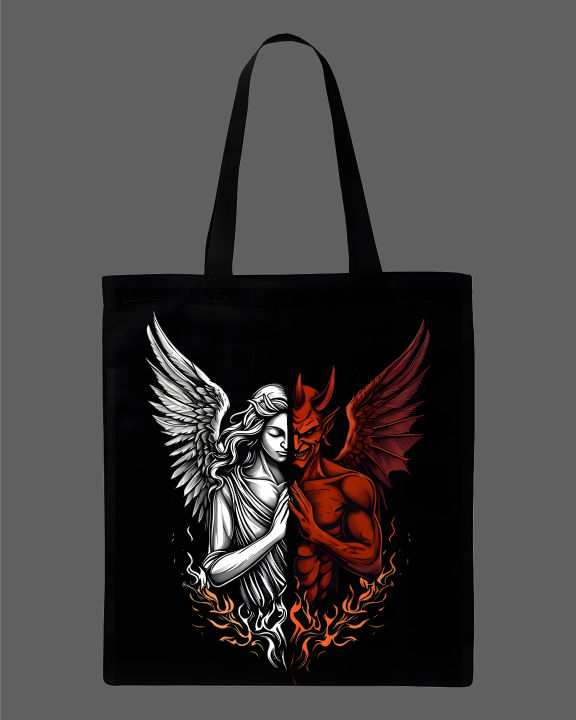 Angel%20&%20Devil%20Graphic%20Printed%20Tote%20Bag%20%7CAesthetic%20Eco-Friendly%20Cotton%20Shoulder%20Bag%20-White,%20Black%20-%20Image%202