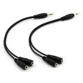 2Pack 3.5Mm Male To 2 Female Headset Y Splitter Gold Plated Headset With Mic Audio Headphone Jack Aux Audio Adapter Cable Cord (E-Shopping Nepal). 