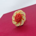 Ganesh Red Muga Free Size Adjustable Panchadhatu Ring Authi For Girls And Women. 