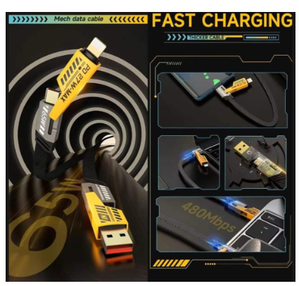 4%20in%201%20Fast%20Charging%20Cable%20(Type%20C/USB%20A/Lightning)%20Dual%20Type%20C%20PD%2027W%2065W%20Nylon%20Braided%20Cable%20%7C%20Flat%20Braided%20i-Phone%20Charging%20Cable%20with%20Velcro%20Multi%20Charging%20Cable%20Combo%20Type%20C/USB-A%20Ports%20-%20Image%202