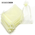 DISICHEN Profesional 50pcs Sheer Transparent Chiffon Organza Bags Christmas Halloween Wedding Birthday Party Candy Gift Boxes Jewelry Packaging Bags. 