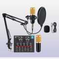 Bm800 Professional Condenser Microphone V8 Sound Card Set/mobile Phone Network Karaoke Mic Scissor Arm Stand ,shock Mount, Pop Filter. 