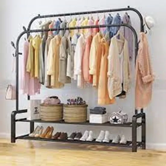 Metal%20Coat%20Rack%20with%20Shelving%20And%20Clothes%20Hanger%20Stand%20With%20Side%20Hooks%20And%20Bottom%20Shelves%20Hall%20Stands%20(Requires%20Self%20Assembly)%20-%20Clothes%20Hangers%20-%20Image%205