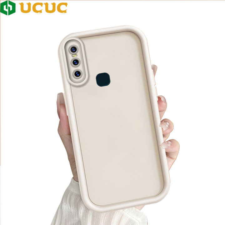 UCUC for Vivo V15 1819 Back Cover Solid Color Ladder Camera Soft
