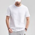 White Cotton Plain T-shirt for Men. 