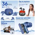 YOYO PODS TWS Earbuds with Battery Display, BT 5.3+ENC Wireless Earbuds Upto 36Hrs Playtime, Quick Pairing, Immersive Sound, Touch Control, Fasst Charging, IPX4 & Voice Assistance. 