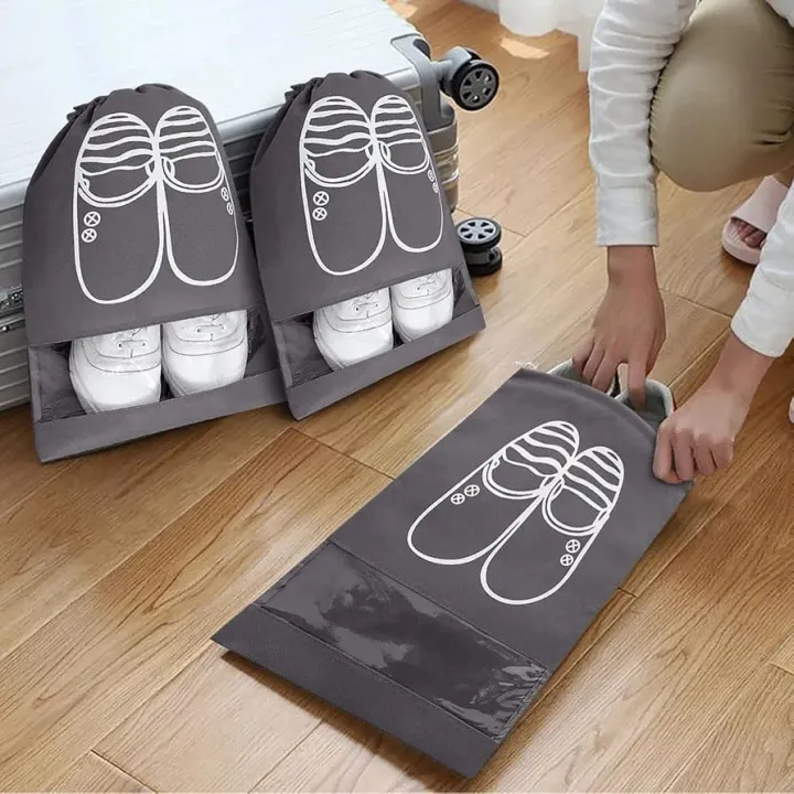 1Pc%20Portable%20Travel%20Shoe%20Bag%20,%20Waterproof%20Shoe%20Bag%20For%20Gym%20,%20Travel,Space-saving%20Dust-proof%20Storage%20Bag%20With%20Rope%20Non-woven%20Shoe%20Bag%20-%20Image%202