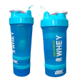 3 in 1 Protein Shaker Bottle | BPA Free | 3 Layer with powder compartment & Capsule box. 