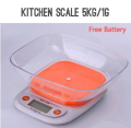5kg/1g Electronic Kitchen Scale Digital Weighing Scale. 