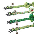 St.Patrick's Day Cat Collar With Bow Tie And Bell Breakaway Cat Collar Adjustable Safety Kitten Collar For Girls Boys Male. 