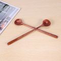NAMUNY Long Spoons Wooden, 5 Pieces Korean Style 10.9 inches 100% Natural Wood Long Handle Round Spoons for Soup Cooking Mixing Stirrer Kitchen Tools Utensils (Korean Style Soup Spoon). 