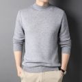 Winter Sweater Half Turtleneck Solid Color Inside Fur Sweaters for Men. 