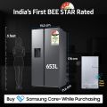 Samsung 633L Side By Side Refrigerator =  RS78CG8543SLIM Convertible 5-in-1 Digital Inverter With AI, WiFi & Water & Ice Dispenser. 