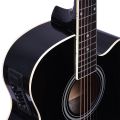 Kadence Frontier Series, Electric Acoustic Black Guitar With EQ, Die Cast Keys, Set Of Strings, Strap, Picks And Bag (Black EQ, Electric Acoustic). 