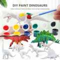 DIY Painted Graffiti Dinosaur Childrens Science Education Three-dimensional Hand-made Coloring Toys for Kids Birthday Gifts. 