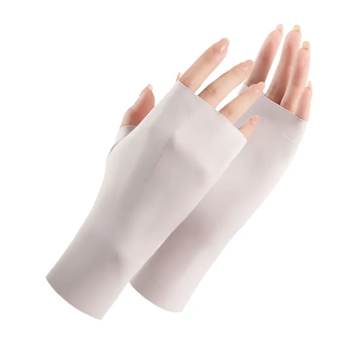 Sunscreen%20gloves%20D149%20women's%20summer%20thin%20UV%20protection%20manicure%20outdoor%20electric%20bike%20cycling%20breathable%20half%20finger%20sunscreen%20upgrade%20-%20Image%208