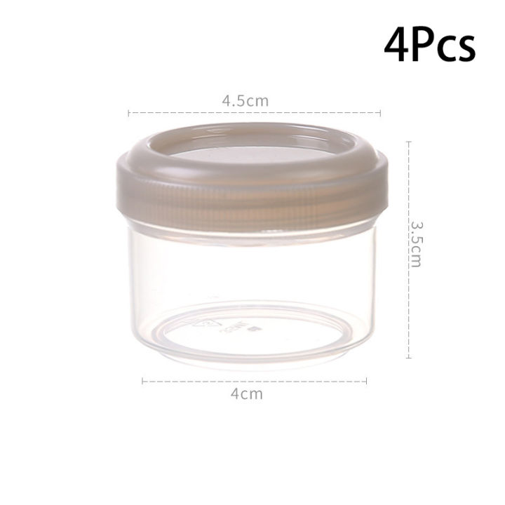4Pcs 35ml Salad Dressing Containers To Go Plastic Twist Top Sauce Condiment Container With Lid Lunch Box Accessories