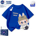 NASA Cartoon Lab Short Sleeve 3-14 Years Old Summer New Children's T-Shirt for Big Kids Stylish Versatile Trendy Top. 