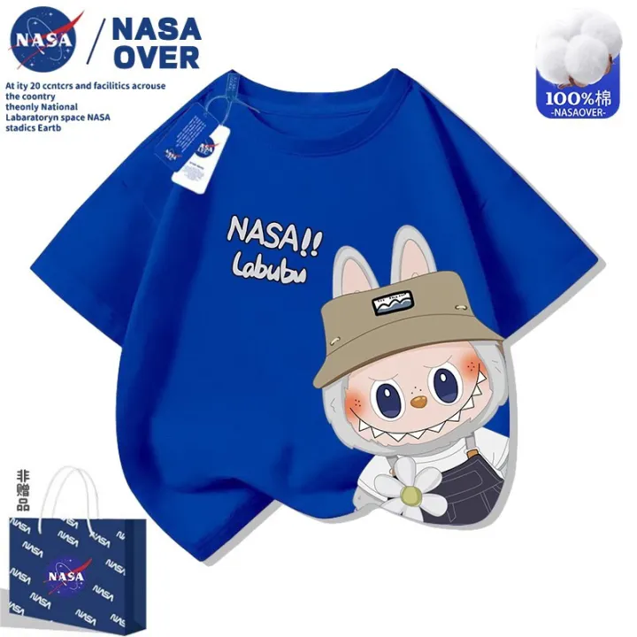 NASA%20Cartoon%20Lab%20Short%20Sleeve%203-14%20Years%20Old%20Summer%20New%20Children's%20T-Shirt%20for%20Big%20Kids%20Stylish%20Versatile%20Trendy%20Top%20-%20Image%204