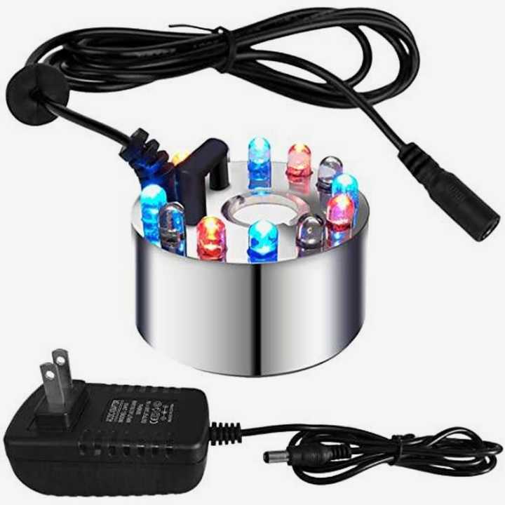 Ultrasonic Mist Maker Fogger Water Fountain Convenient Pond Atomizer 12 LED