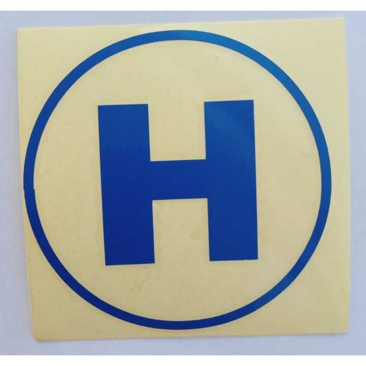 1pcs 8/8cm Blue "H" Sign Sticker For Car, Bike, Laptop, Office And Hospital