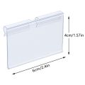 NXFDSIOZ 300Pcs Clear Plastic Label Holders for Wire Shelf Retail Price Label Holders Merchandise Sign Display Holder (6 x 4 cm). 