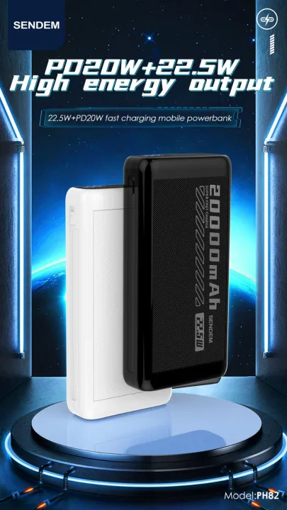 Sendem%20PH82%2022.5W%20Super%20Fast%20Charging%20PD20W%20LED%20Display%2020000mah%20Powerbank%20-%20Image%203
