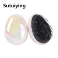 Sutuiying 1PC Mini Tangle Hair Brush Egg Round Shape Soft Hairbrush Detangling Hair Brush Hair Styling Hairdressing Comb For Travel. 