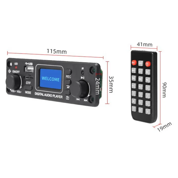 NANLIY%202X%20Digital%20Audio%20Player%20Bluetooth%20MP3%20Player%20Decoder%20Board%20128X64%20DOTS%20LCD%20USB%20SD%20BT%20FM%20Music%20Player%20Module%20TPM119B%20-%20Image%202